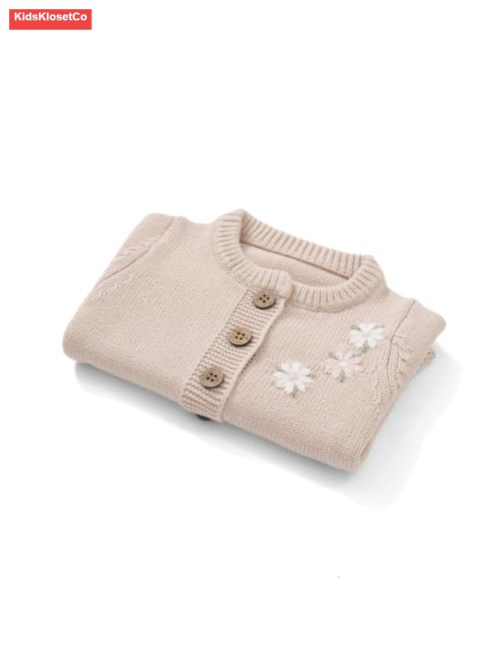 Organic Cotton Baby Cardigan, Exquisite Flower Pattern Knit, Long Sleeve - Picture 4 of 6